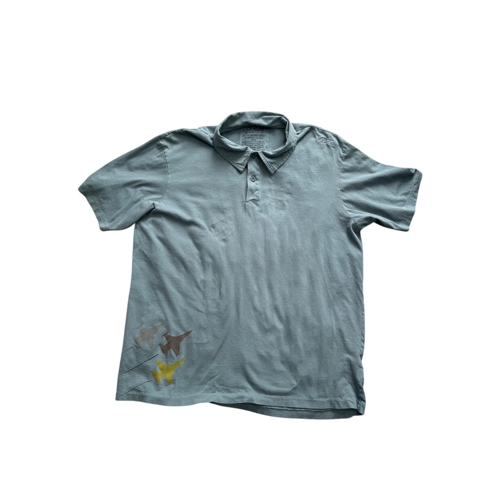 Be Ethic‎ Wingman 2XL Blue Graphic Polo Shirt Men's 100% Cotton Airplane Print